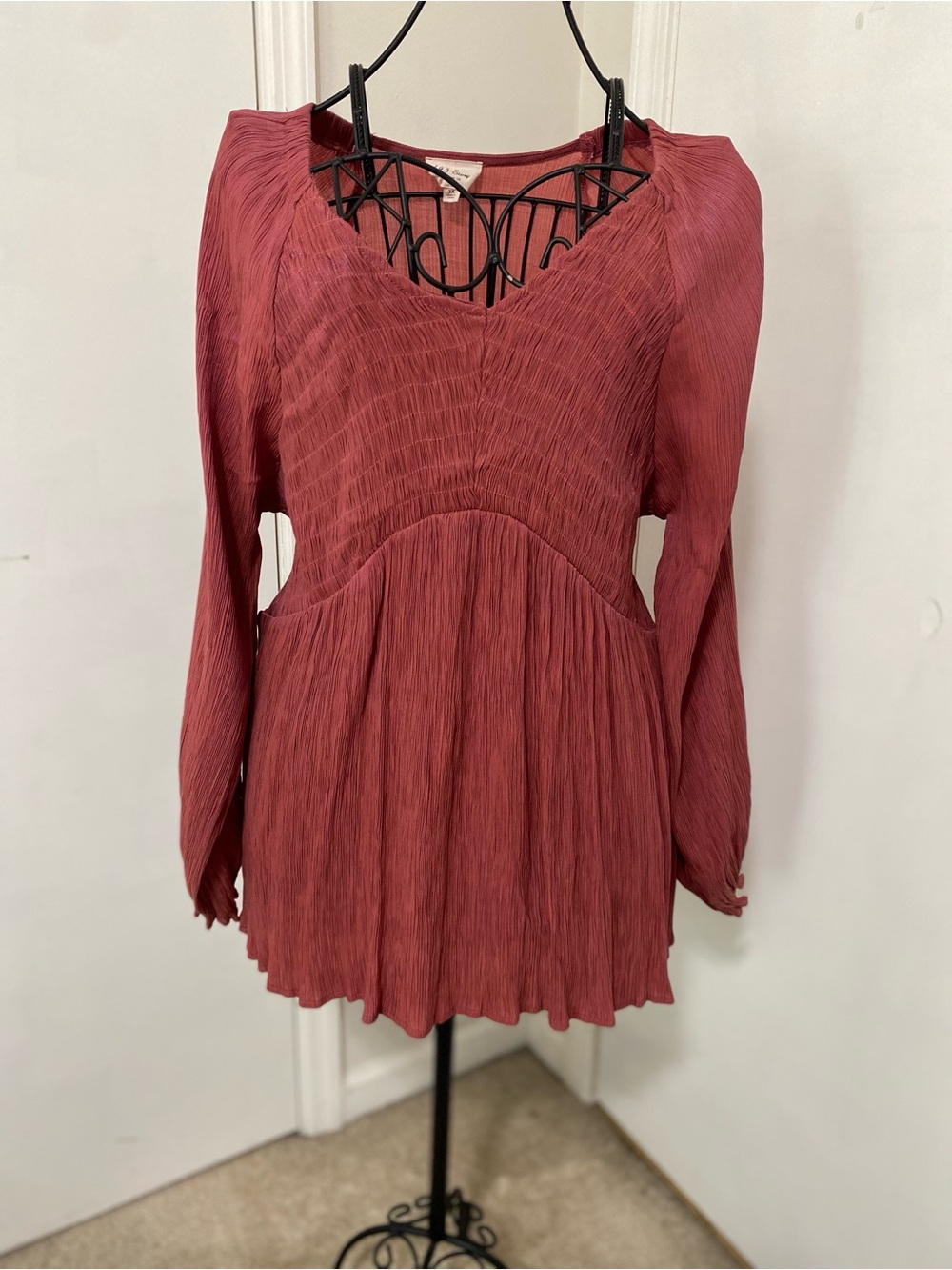 143 Story By Line Up Women’s Blouse 3X Dusty Rose Babydoll Empire Top